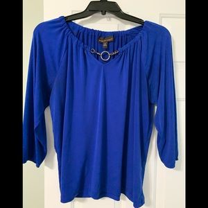 Dana Buchman sapphire blue top